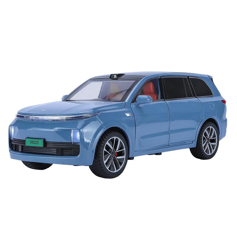 

1/24 Scale LEADING IDEAL ONE L9 SUV New Energy Vehicles Alloy Diecast Model Sound & Light Toy Display Ornament Children Toy Present синий