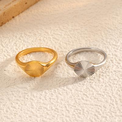 Fashion Retro Ring, Titanium Steel Does Not Fade, Gold Ring, Niche Simplicity, High-end Ring Sun