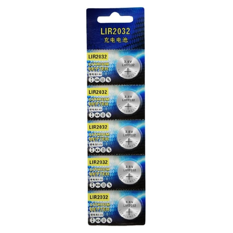 LIR2032 Batteries 3.6V Rechargeable Lithium Batteries For Car Security Alarms Device Stable Voltages Output for Computer