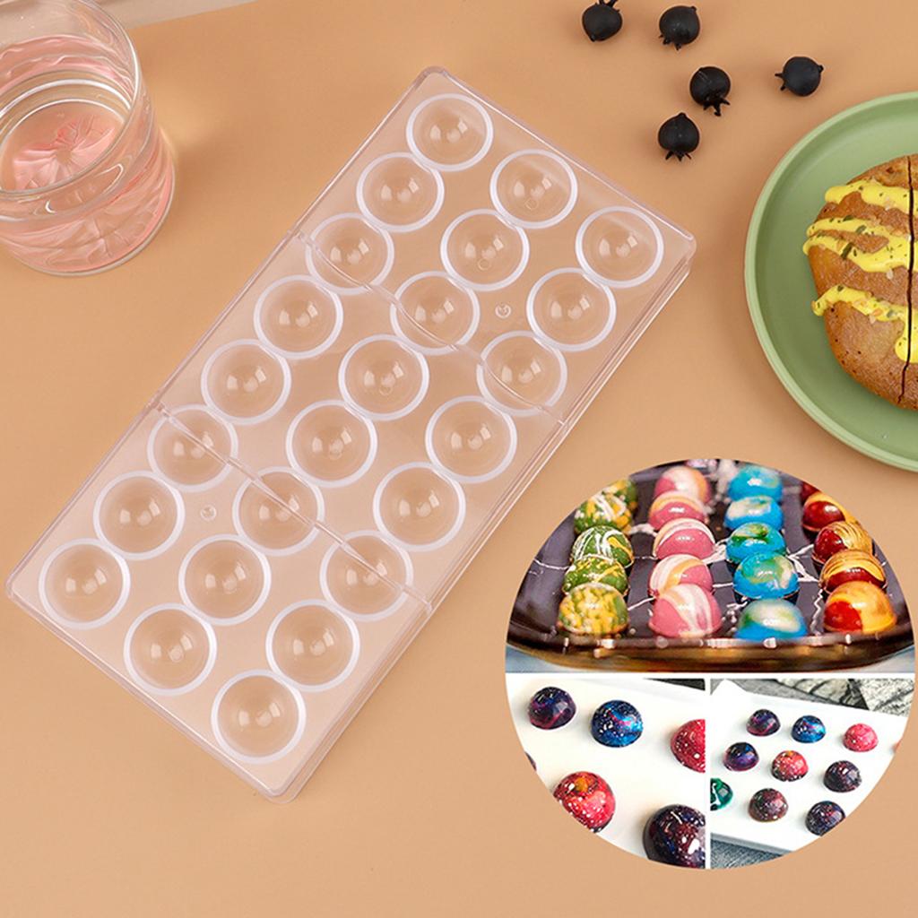 24-Cavity Round Plastic Chocolate Mold Jelly Mold Food Grade Safe Baking Tool For Home And Commercial Use