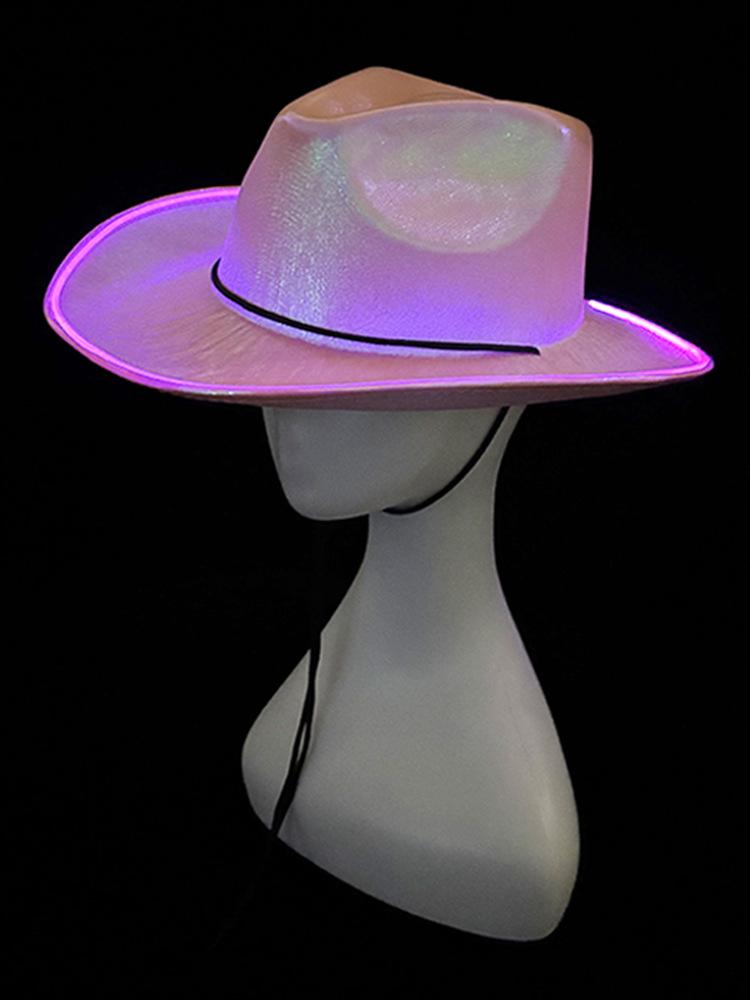 LED Light-Up Colorful Cowboy Hat for Halloween, Carnival, and Holiday Performances