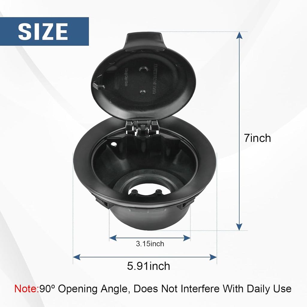 CARMOCAR Fuel Gas Door Vapor Edition Matte Black Replacement For 2008- Dodge Challenger Fuel Filler Door 68250120AA