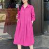 ZANZEA Women Casual Turn Down Colar Long Sleeve Loose Shirt Dress