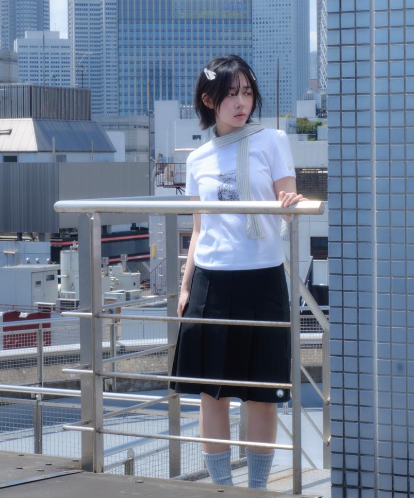 Miyuki Miuki Pleated Midi Skirt (Black)