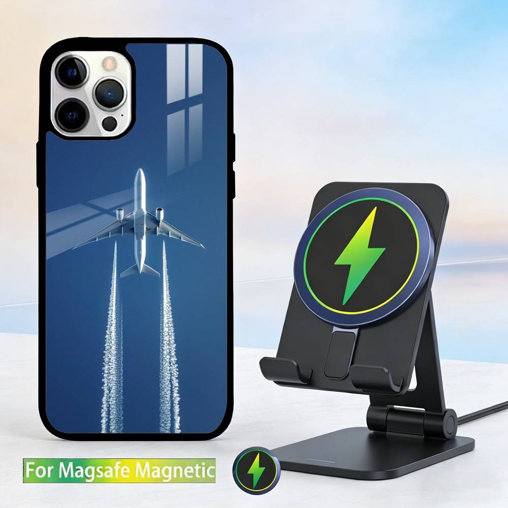 

Airplane Plane Phone Case For iPhone 14,16,15,13,17,12,Plus,Pro,Max Magnetic For Magsafe Frosted Cover iPhone12mini