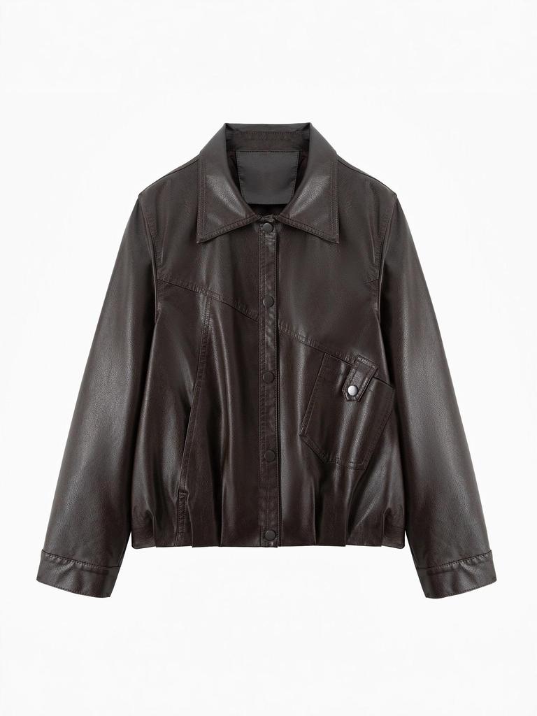 2025 Spring/Autumn Women's Sheepskin Leather Jacket - Short, Genuine Leather, Casual Style