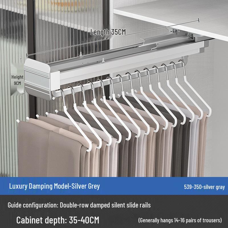 Telescopic Trouser Rack: Wardrobe Vertical Pull-Out Hanger with Multi-Functional Storage.