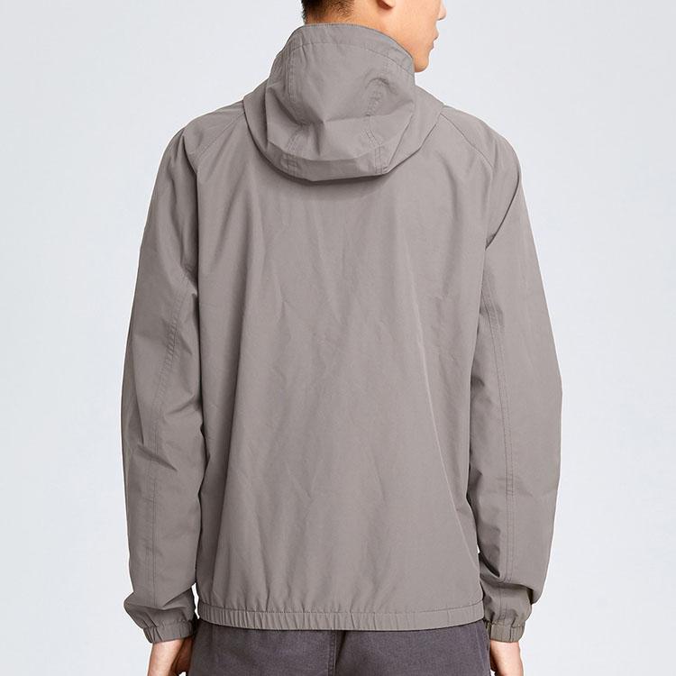 Timberland Solid Color Hooded Sports Casual Jacket Men jackets Gray A1LRG-037