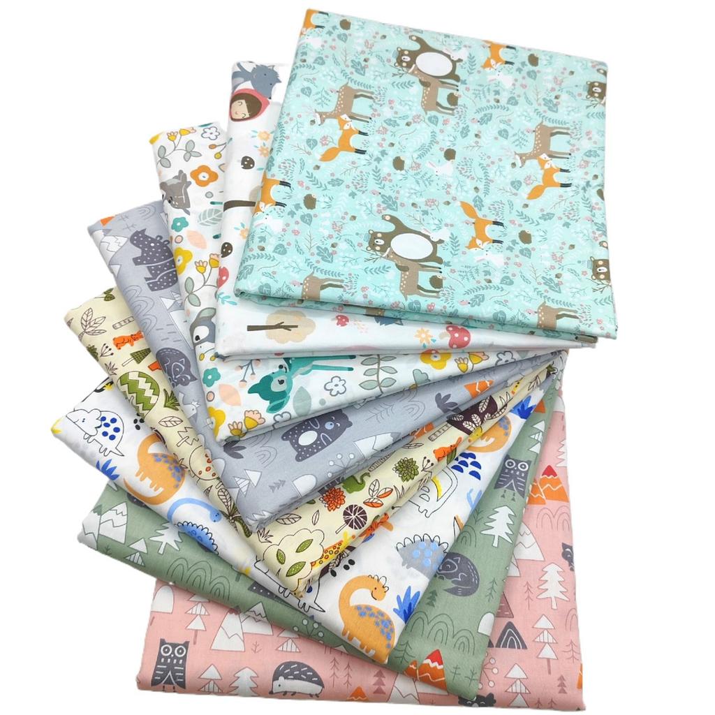 8PCS Cotton Fabric Printed Cloth Sewing Quilting Fabrics for Patchwork Needlework DIY Handmade Material Fabric Cotton