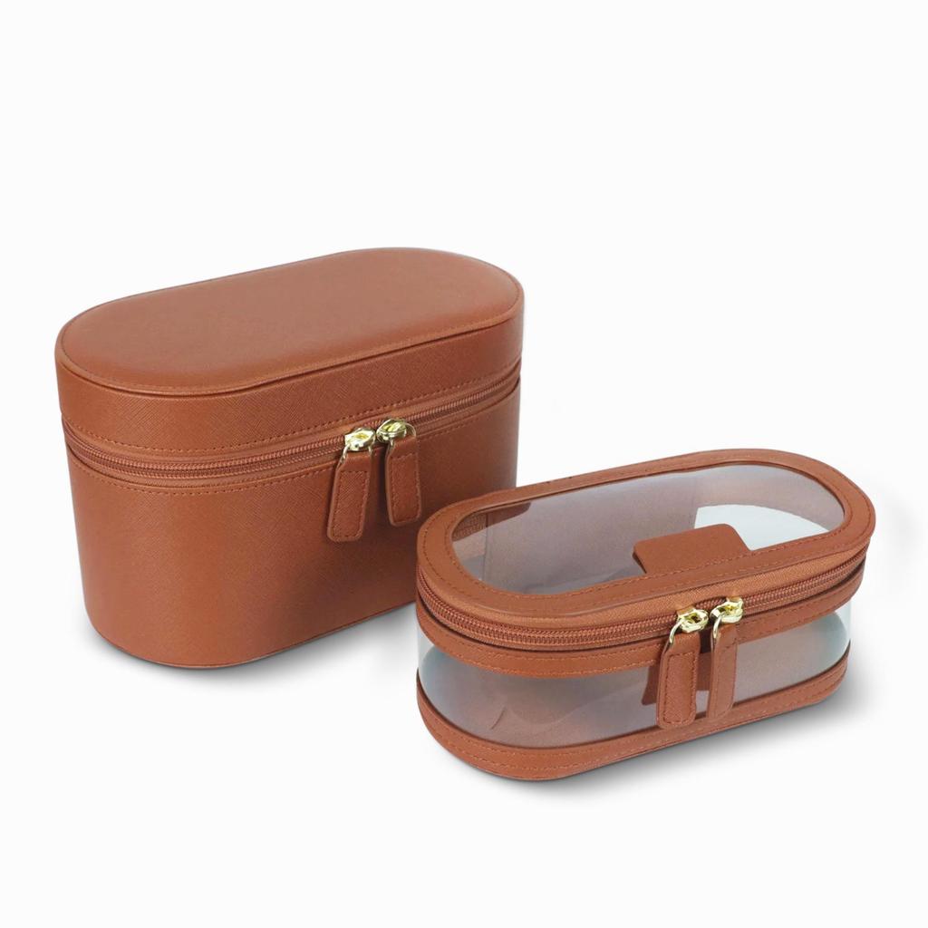 Double-Layer Makeup Bag: Mother-Child Transparent Travel Wash Bag with Wet/Dry Separation