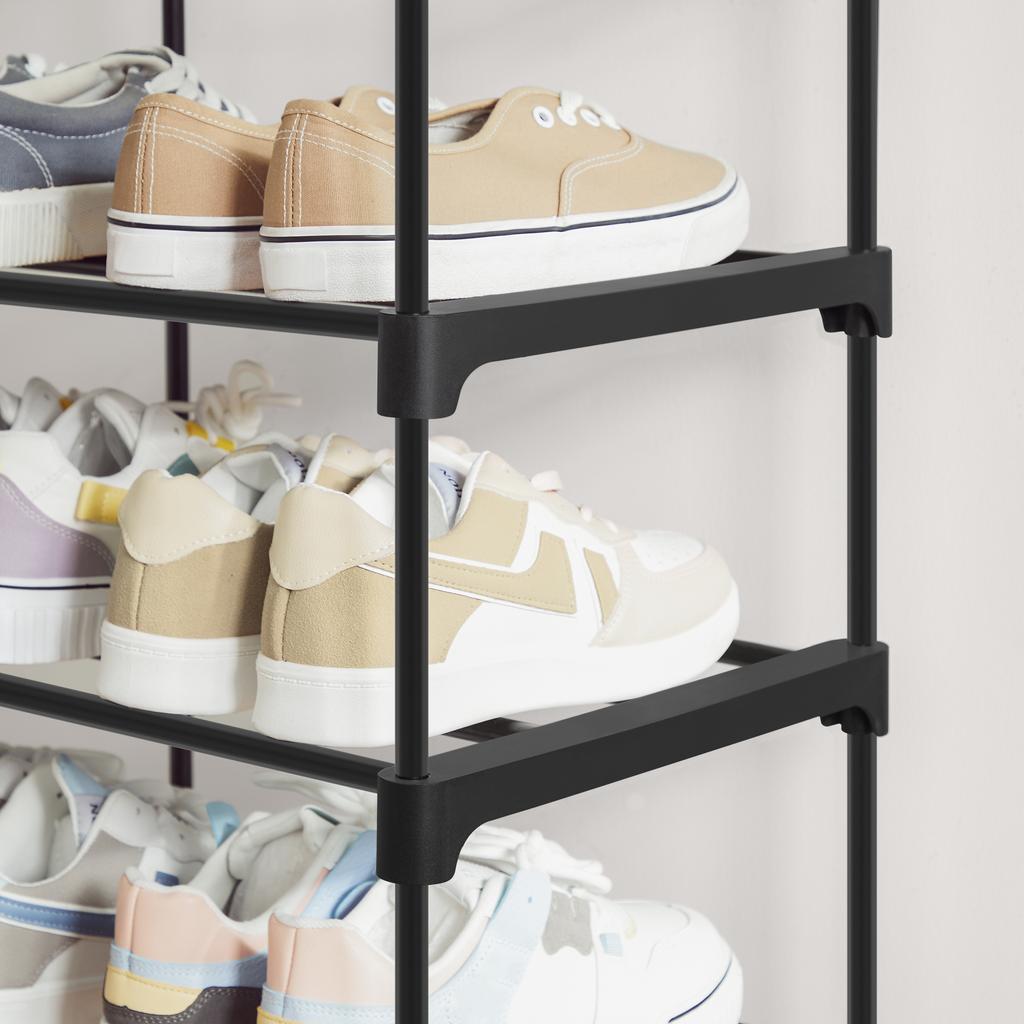 3-stufiges Schuhregal, Set aus 2 Schuhregalen, für 12-15 Paar Schuhe pro Einheit, stapelbar, 30 x 92 x 54 cm