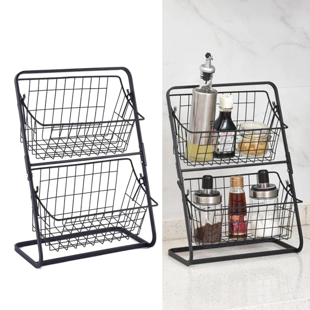 Kitchen Fruit and Vegetable Storage Rack Household Kitchen Living Room Vegetable and Fruit Basket Compartmentalized Storage Rack