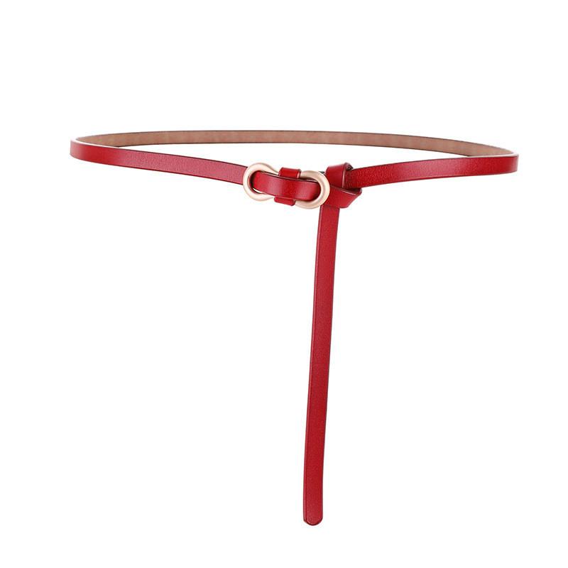 Leather Skinny Waist Belt With Metal Clasp For Fashion Dresses And Jackets