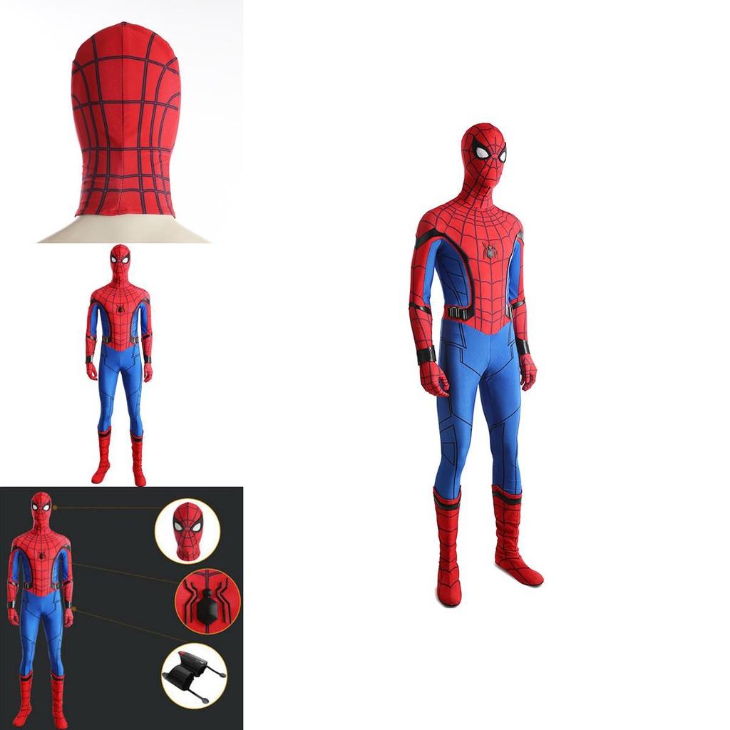 Breathable Spiderman Homecoming Costume Featuring Detachable Headcover And Perfect Stitches