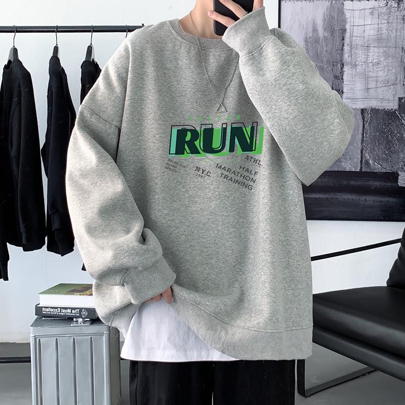 

Мужской свитер Весенне-осенняя модная Инс Свободный Плюшевый Утепленный Осенне-зимний Без капюшона Белый С круглым вырезом Осенняя одежда Футболка с длинным рукавом 5XL светло-серый