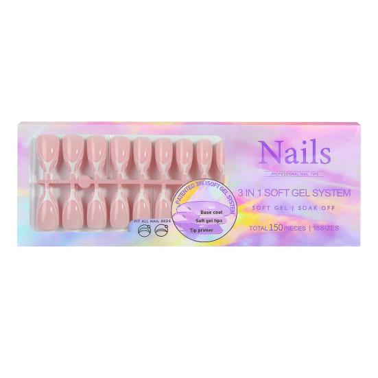 150PCS Nail Stickers, French Style Nail Polish Set, Versatile Multi-Sized Full Cover Smooth DIY Manicure, for Women Girls