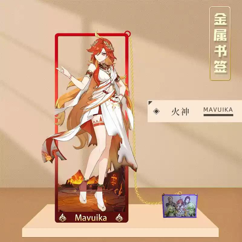 Set Ufficiale Segnalibri Metallici Genshin Impact Skirk Furina Scaramouche Kinich Valessa Supporto Personaggio Arredamento Scrivania Anime Regalo
