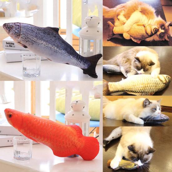 Pet Cat Kitten Fish Shape Catnip Bite-resistant Playing Scratch Chewing Toy