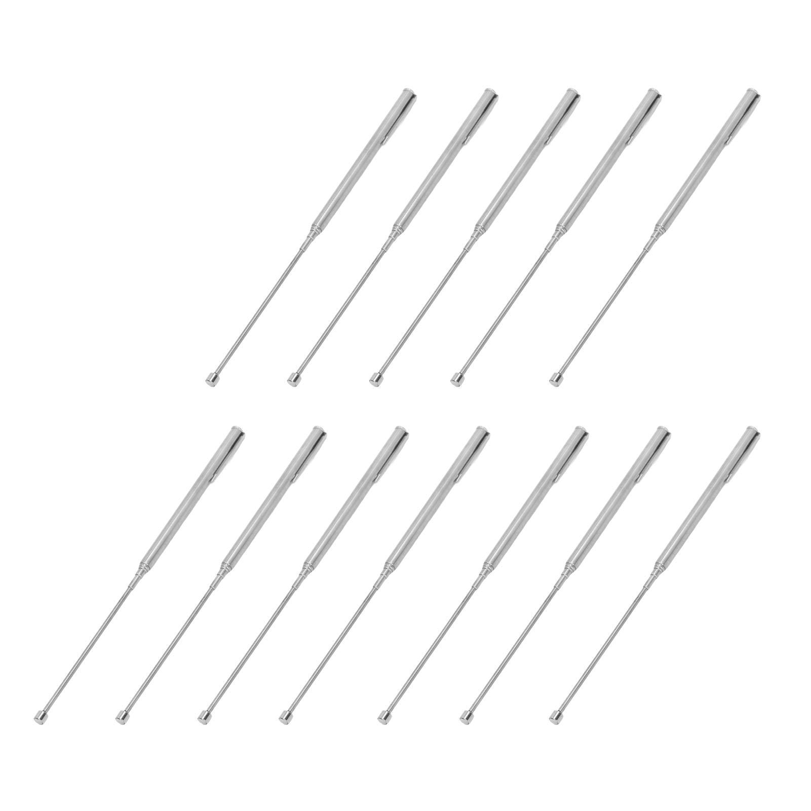 

12PCS 2lbs Magnet Steel Sticks with Pocket Clip Telescopic Grabber Rod Magnetic Pickup Tool
