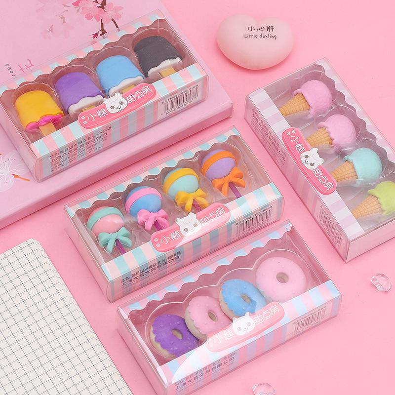 Creative Cartoon Dessert Hamburger Eraser for Kids - School Prize & Gift
