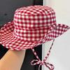 Lattice Western Cowboy Hat Japanese Bucket Hat Fashion Wide Brim Sun Hat  Camping