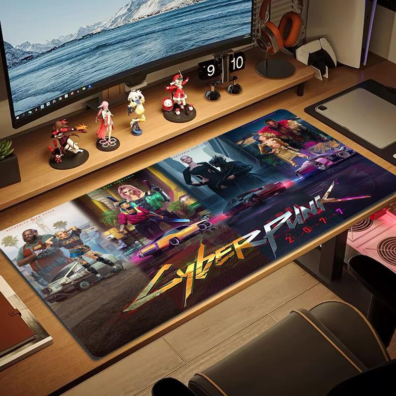 Cyberpunk 2077 Color Mouse Pad Large Gaming Table Cushion Non-slip Laptop Tablet Big Mousepad XXL Mat Mini PC Playmat With Lock edge