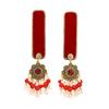 Ethnic Style Red Diamond Fringed Hairpin, New Year'S Retro Bohemian Fashion Temperament Hair Accessories