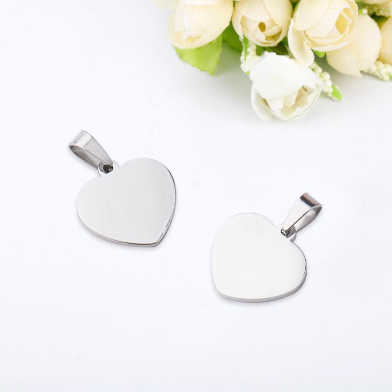 Stainless Steel Heart Pendant Charm for DIY Jewelry – 15x15mm