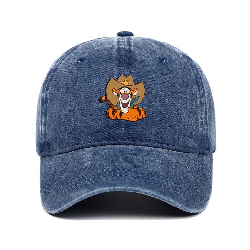 Fashion Cartoon Print Baseball Cap for Men Women Casual Hip-hop Hat Retro Washed Adjustable Dad Hat Outdoor Trucker Sun Hat