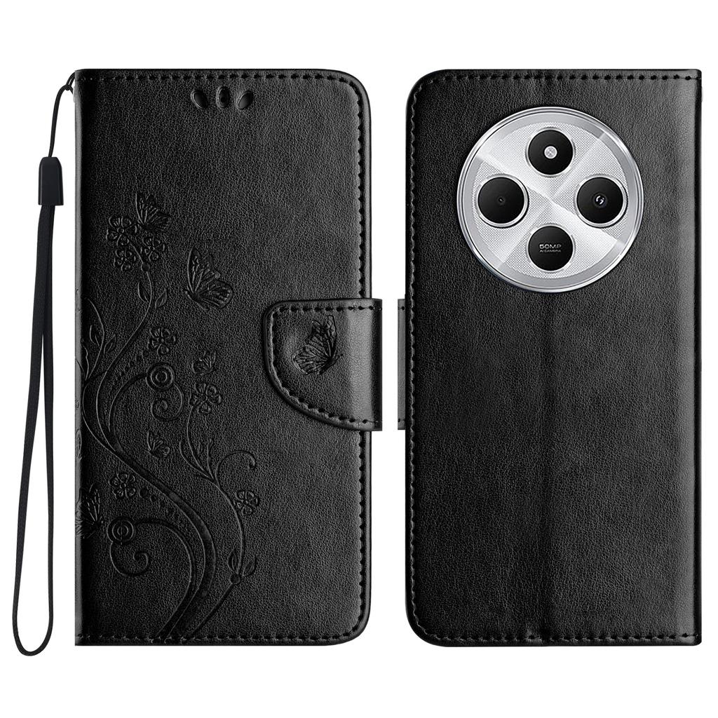 Phone Case For Xiaomi Redmi 14C 4G/14R 5G/Poco C75 4G Imprinted Mini Butterfly Leather Wallet Phone Cover