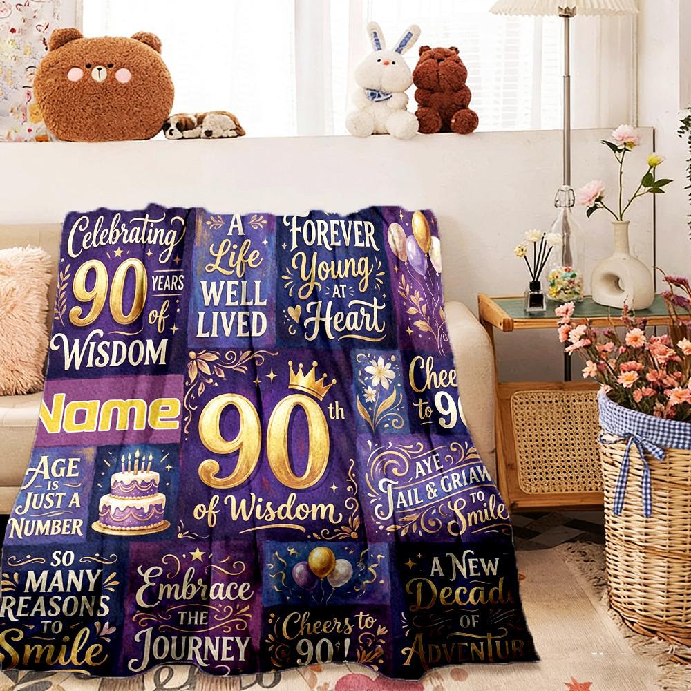 Happy Birthday Customize Your Name Home Blanketss Birthday Wishes Heart Butterfly Comfortable Soft Lightweight All Season Multipurpose Blanket For