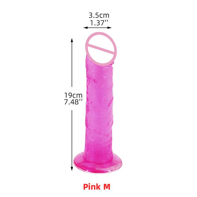 Soft Large Phallus Jelly Penis Long Dick Realistic Dildo Suction Cup Dildo Lesbian Sex Toy for Women