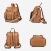 BUKESIYI Women's Mini Backpack, Large Capacity, Waterproof, PU Leather, Brown, JP78531