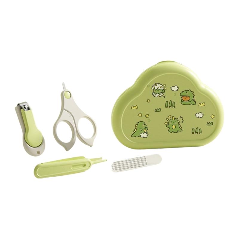 Baby Nails Care Tool Set Includes Round Head Clippers Gentle Scissors Nails File and Storage Box Gift for New Parents