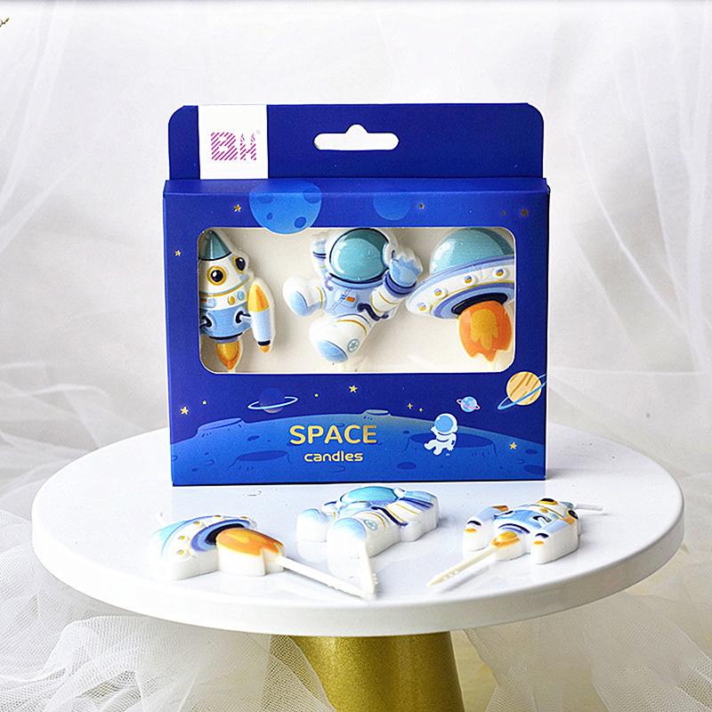 Astronaut Cake Candle Child Happy Birthday Party For Universe Outer Space Theme Birthday Party Decorations Cake Decorating Tools