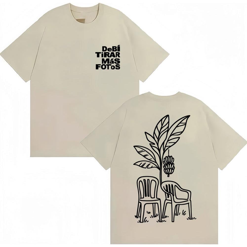 Limted Bad Bunny Debi Tirar Mas Fotos DTMF T-shirt 90s Vintage Fashion Hip Hop T Shirt Men Cotton Oversized T-shirts