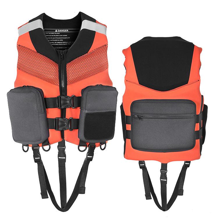 

OLIKEI профессиональный спасательный жилет для взрослых мужчин жилет плавучести спасательный жилет на открытом воздухе водный спорт спасательный жилет рафтинг серфинг жилет безопасности нагрузка 110 кг 4XL оранжевый/серый