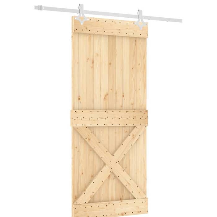 VidaXL Sliding Door and Hardware Kit 90x210 Cm Solid Pine, Interior Door, Interior Barn Door 3203194