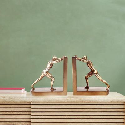 2Pcs Man Decorative Book Ends Stoppers Creative Anti Slip Base Figurines Resin Modern