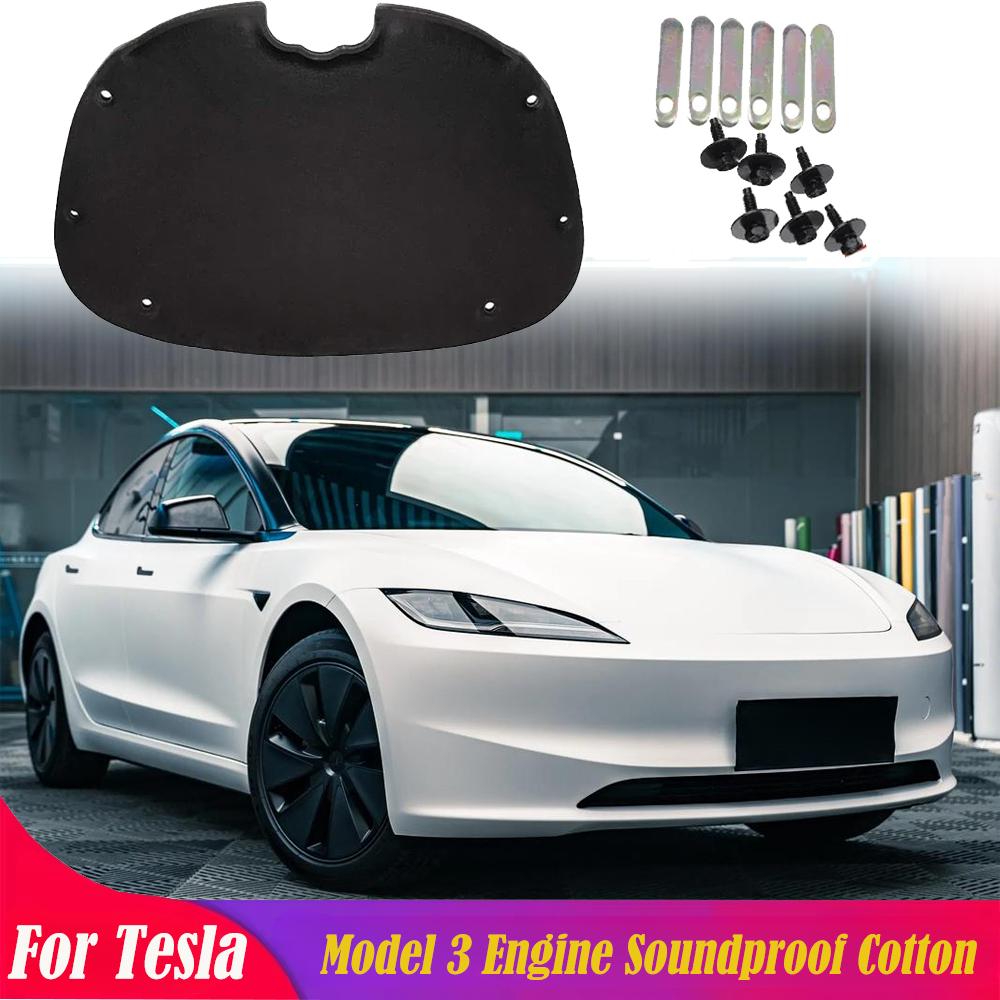 Front Hood Engine Soundproof Cotton For Tesla Model 3 Heat Insulation Pad Cover Mat Anti-Shock Plate Car Modification Kits Heat Shields 2
