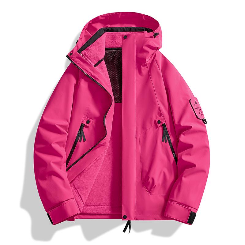 Unisex Plus Size Windproof 3-in-1 Jacket for Autumn/Winter Outdoor Activities 4XL мужской