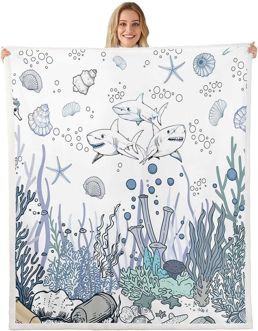 Erosebridal Sea Turtle Fleece Blanket Throw 50x60 Summer Ocean Theme Sherpa Blanket Tortoise Reptile Fuzzy Plush Throw for Bedro 70x100cm