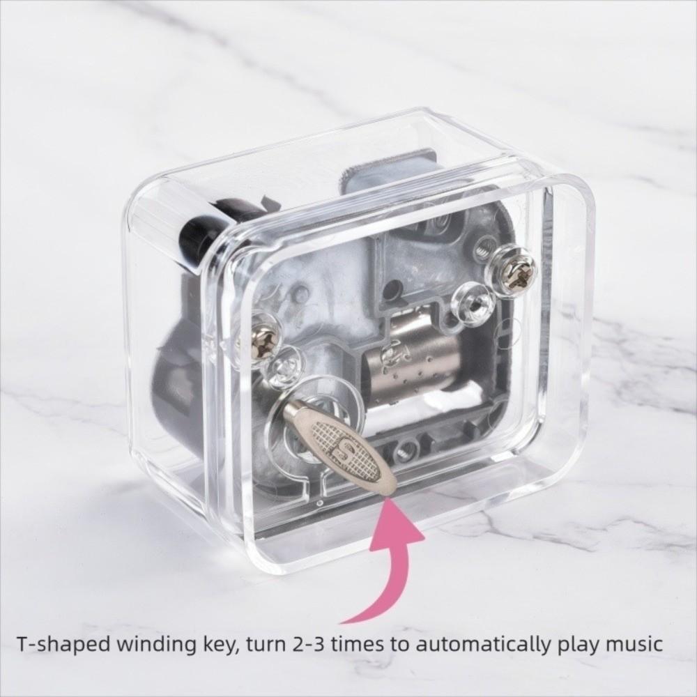 Acrylic Transparent Mini Music Box Clockwork Spring Dancer Music Box Clockwork Music Box Gift