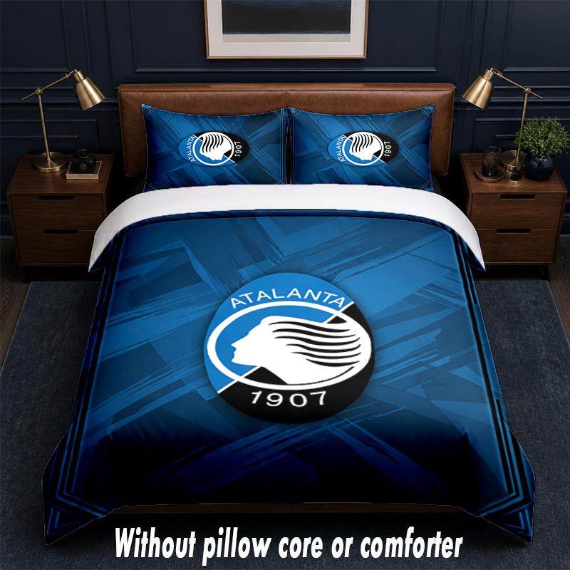 Atalanta FC Design Bed Bedding Set 1 Duvet Cover + 2 Pillowcases Soft Breathable Household Bed Linens