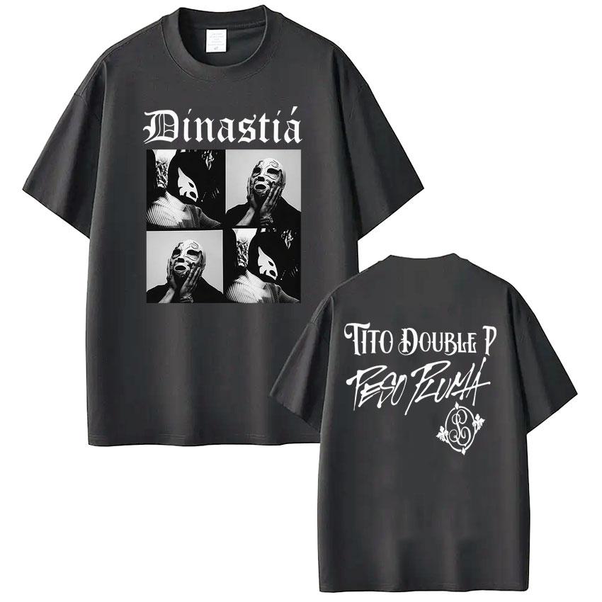 Rapper Peso Pluma Tito Double P Dinastia Album Vintage  Print Tees Men Women Fashion Tshirts Gothic Punk Casual Cotton Tshirt