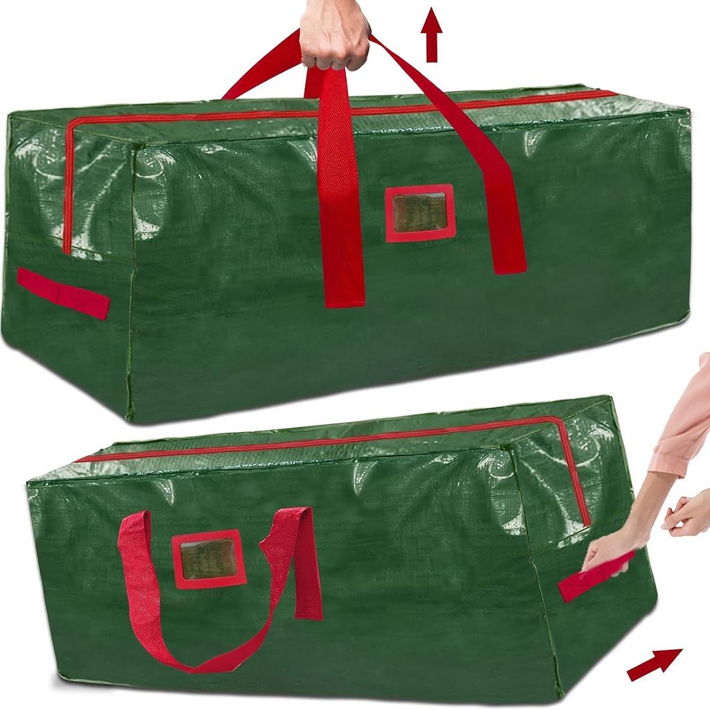 1pc Large-capacity Christmas Tree Storage Bag Suitable for 7/9ft Christmas Trees, Waterproof and Dustproof Woven Luggage Moving Bags