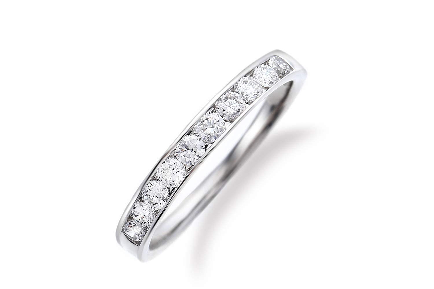 

LEGAN Half Eternity Ring Rail Clasp Platinum 9 10 Ring pt900 Engagement Ring Marriage Ring Women Made in Japan No. [0.3ct / Stones] платиновий