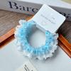 Lace Trim Macaron Color Elastic Flower Hair Tie - Korean Style