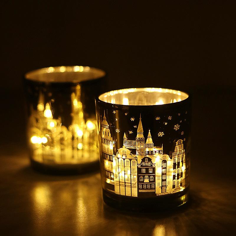 Christmas Empty Glass Jars for Candles Wholesale New Year Candle Jar Red Tealight Candle Holders