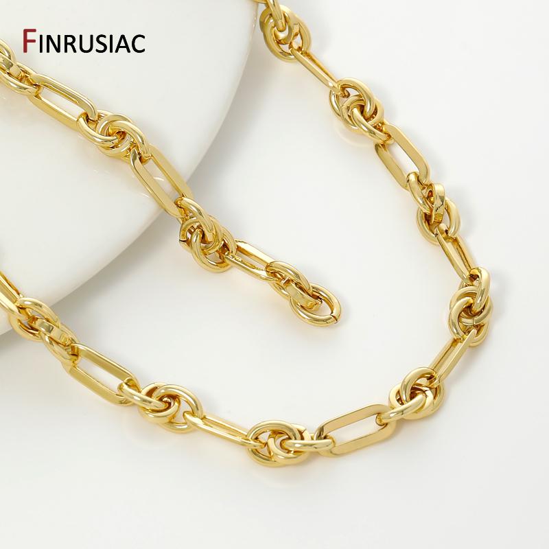 18K Gold Plated Brass Thick Chain For Jewelry Accessories,Heavy Knotted Chain For DIY Necklace Bracelet Making Accessories